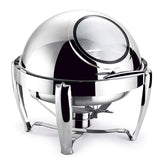 NNEAGS 6.5L Stainless Steel Round Soup Tureen Bowl Station Roll Top Buffet Chafing Dish Catering Chafer Food Warmer Server