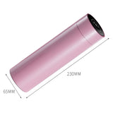 NNEAGS 2X 500ML Stainless Steel Smart LCD Thermometer Display Bottle Vacuum Flask Thermos Pink