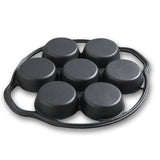 NNEAGS 2X 32cm Cast Iron Takoyaki Fry Pan Octopus Balls Maker 7 Hole Cavities Grill Mold
