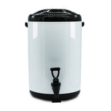 NNEAGS 8X 18L Stainless Steel Insulated Milk Tea Barrel Hot and Cold Beverage Dispenser Container with Faucet White