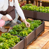 NNEAGS 2X 80cm Raised Planter Box Vegetable Herb Flower Outdoor Plastic Plants Garden Bed with Legs Deepen