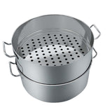 NNEAGS 2X 304 Stainless Steel Steamer With 2 Tiers Top Food Grade 28*18cm