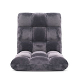 NNEAGS 4X Floor Recliner Folding Lounge Sofa Futon Couch Folding Chair Cushion Grey