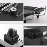 NNEAGS 2X 48cm Electric BBQ Grill Teppanyaki Tough Non-Stick Surface Hot Plate Kitchen 3-5 Person