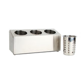 NNEAGS 2X 18/10 Stainless Steel Conical Utensils Cutlery Holder with 3 Holes