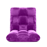 NNEAGS 4X Floor Recliner Folding Lounge Sofa Futon Couch Folding Chair Cushion Purple