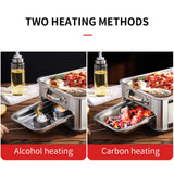 NNEAGS 45cm Portable Stainless Steel Outdoor Chafing Dish BBQ Fish Stove Grill Plate