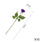 NNEAGS 10pcs Artificial Silk Flower Fake Rose Bouquet Table Decor Purple