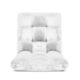 NNEAGS 2X Floor Recliner Folding Lounge Sofa Futon Couch Folding Chair Cushion White