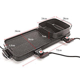 NNEAGS 2 in 1 Electric BBQ Grill Teppanyaki and Steamboat Hotpot Asian Hot Pot