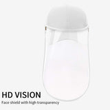 NNEAGS 4X Outdoor Protection Hat Anti-Fog Pollution Dust Protective Cap Full Face HD Shield Cover Adult White