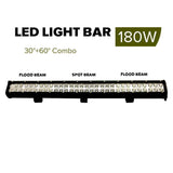 NNEAGS 2X 28inch 180W Cree Led Light Bar Spot Flood Light 4x4 Offroad Work Ute Atv 12v 24v