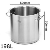 NNEAGS Stock Pot 198L Top Grade Thick Stainless Steel Stockpot 18/10 Without Lid