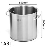NNEAGS Stock Pot 143L Top Grade Thick Stainless Steel Stockpot 18/10 Without Lid