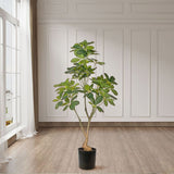 NNEAGS 4X 120cm Artificial Natural Green Schefflera Dwarf Umbrella Tree Fake Tropical Indoor Plant Home Office Decor