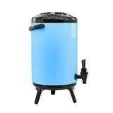 NNEAGS 8X 8L Stainless Steel Insulated Milk Tea Barrel Hot and Cold Beverage Dispenser Container with Faucet Blue
