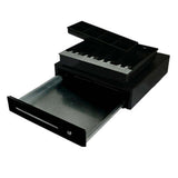 NNEAGS 2X Black Heavy Duty Cash Drawer Electronic 4 Bills 8 Coins Cheque Slot Tray Pos 350