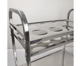 NNEAGS 2X 2 Tier Stainless Steel 8 Compartment Kitchen Seasoning Car Service Trolley Condiment Holder Cart Spice Bowl