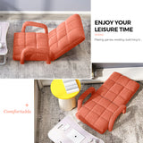 NNEAGS Foldable Lounge Cushion Adjustable Floor Lazy Recliner Chair with Armrest Orange