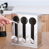 NNEAGS 2X Stainless Steel Buffet Restaurant Spoon Utensil Holder Storage Rack 3 Holes