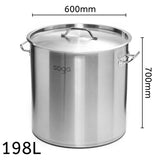NNEAGS Stock Pot 198L Top Grade Thick Stainless Steel Stockpot 18/10