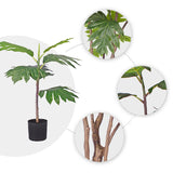 NNEAGS 4X 60cm Artificial Natural Green Split-Leaf Philodendron Tree Fake Tropical Indoor Plant Home Office Decor
