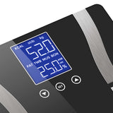 NNEAGS Glass LCD Digital Body Fat Scale Bathroom Electronic Gym Water Weighing Scales Black