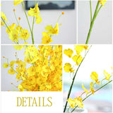 NNEAGS 10pcs Artificial Silk Flower Fake Orchid Bouquet Table Decor Yellow