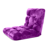 NNEAGS 2X Floor Recliner Folding Lounge Sofa Futon Couch Folding Chair Cushion Purple
