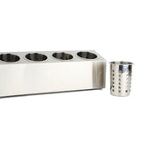 NNEAGS 18/10 Stainless Steel Conical Utensils Cutlery Holder with 4 Holes