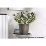 NNEAGS 2X 32cm Rock Grey Round Resin Plant Flower Pot in Cement Pattern Planter Cachepot for Indoor Home Office
