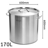 NNEAGS Stock Pot 170L Top Grade Thick Stainless Steel Stockpot 18/10