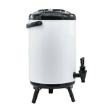 NNEAGS 2X 18L Stainless Steel Insulated Milk Tea Barrel Hot and Cold Beverage Dispenser Container with Faucet White
