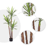 NNEAGS 150cm Artificial Natural Green Dracaena Yucca Tree Fake Tropical Indoor Plant Home Office Decor