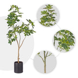 NNEAGS 160cm Artificial Natural Green Schefflera Dwarf Umbrella Tree Fake Tropical Indoor Plant Home Office Decor