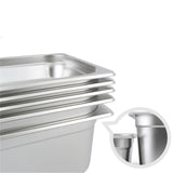 NNEAGS 4X GN Pan Full Size 1/3 GN Pan 20cm Deep Stainless Steel Tray With Lid