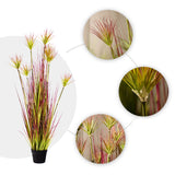 NNEAGS 120cm Purple-Red Artificial Indoor Potted Papyrus Plant Tree Fake Simulation Decorative