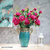 NNEAGS 8 Bunch Artificial Silk Rose 5 Heads Flower Fake Bridal Bouquet Table Decor Pink