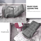 NNEAGS 4X Foldable Lounge Cushion Adjustable Floor Lazy Recliner Chair with Armrest Grey