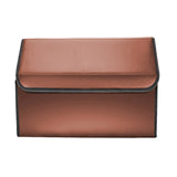 NNEAGS 4X Leather Car Boot Collapsible Foldable Trunk Cargo Organizer Portable Storage Box Coffee Small