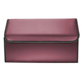 NNEAGS 2X Leather Car Boot Collapsible Foldable Trunk Cargo Organizer Portable Storage Box Red Large