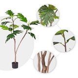 NNEAGS 2X 120cm Artificial Natural Green Split-Leaf Philodendron Tree Fake Tropical Indoor Plant Home Office Decor