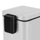 NNEAGS 4X 6L Foot Pedal Stainless Steel Rubbish Recycling Garbage Waste Trash Bin Square White
