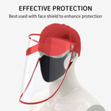 NNEAGS Outdoor Protection Hat Anti-Fog Pollution Dust Protective Cap Full Face HD Shield Cover Kids Red