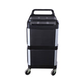 NNEAGS 2X 3 Tier Covered Food Trolley Food Waste Cart Storage Mechanic Kitchen with Bins