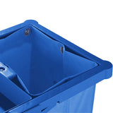 NNEAGS 2X 3 Tier Multifunction Janitor Cleaning Waste Cart Trolley and Waterproof Bag Blue
