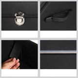 NNEAGS 4X Leather Car Boot Collapsible Foldable Trunk Cargo Organizer Portable Storage Box With Lock Black Small