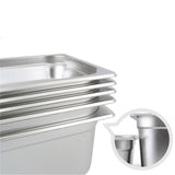 NNEAGS 6X GN Pan Full Size 1/1 GN Pan 4cm Deep Stainless Steel Tray