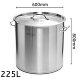 NNEAGS Stock Pot 225Lt Top Grade Thick Stainless Steel Stockpot 60CMX80CM 18/10