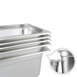 NNEAGS 4X GN Pan Full Size 1/1 GN Pan 10cm Deep Stainless Steel Tray With Lid